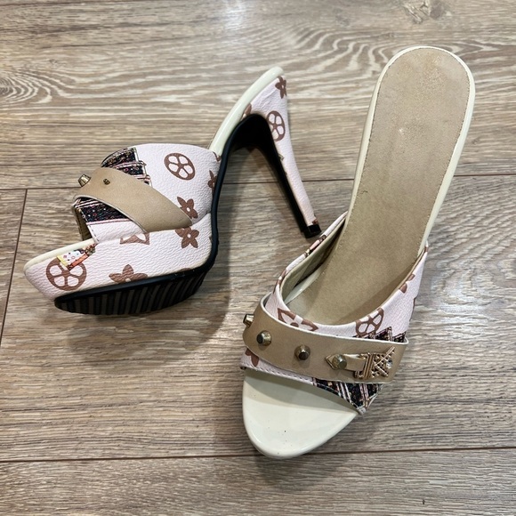 Monogram high heel slides - Picture 2 of 12